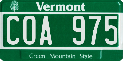 VT license plate COA975