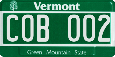 VT license plate COB002