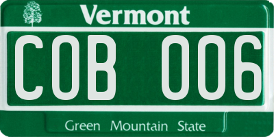 VT license plate COB006