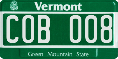 VT license plate COB008