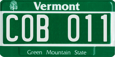 VT license plate COB011