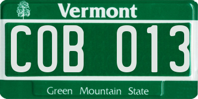 VT license plate COB013