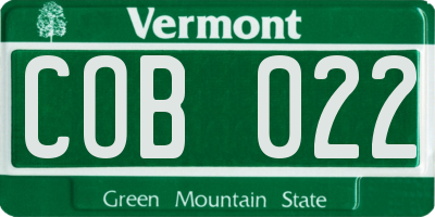 VT license plate COB022