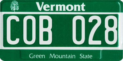 VT license plate COB028