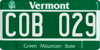 VT license plate COB029