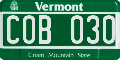 VT license plate COB030