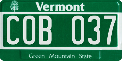 VT license plate COB037