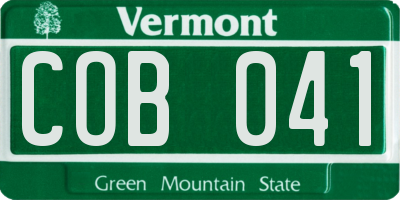 VT license plate COB041
