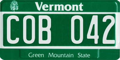 VT license plate COB042