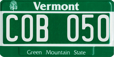 VT license plate COB050