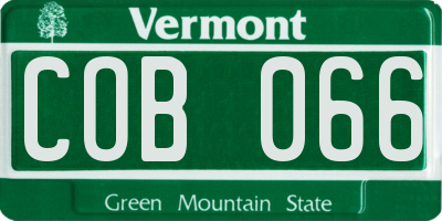 VT license plate COB066
