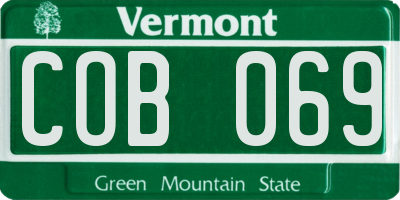 VT license plate COB069