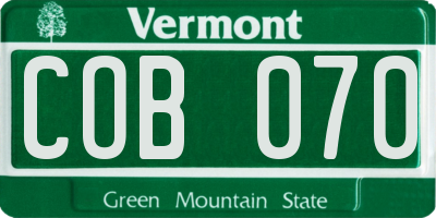 VT license plate COB070