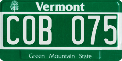 VT license plate COB075