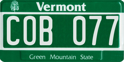VT license plate COB077