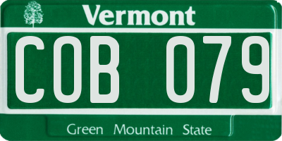 VT license plate COB079