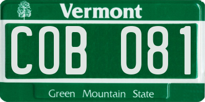 VT license plate COB081