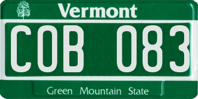 VT license plate COB083