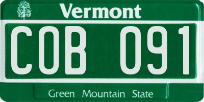 VT license plate COB091