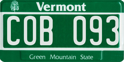 VT license plate COB093