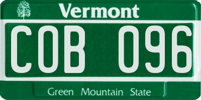VT license plate COB096