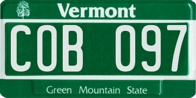 VT license plate COB097