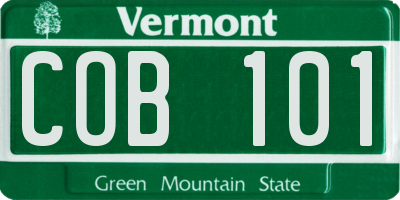 VT license plate COB101