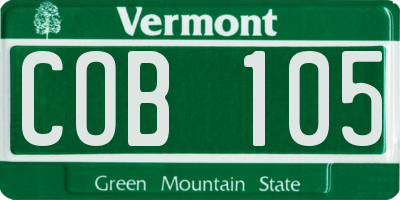 VT license plate COB105