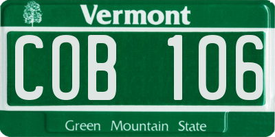 VT license plate COB106