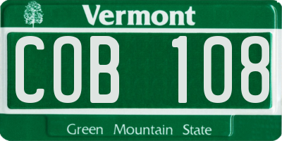 VT license plate COB108