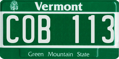 VT license plate COB113