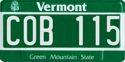 VT license plate COB115
