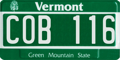VT license plate COB116