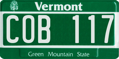 VT license plate COB117