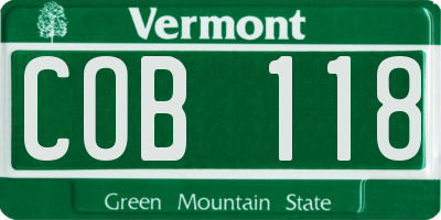 VT license plate COB118