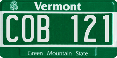 VT license plate COB121
