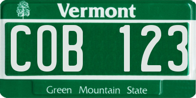 VT license plate COB123