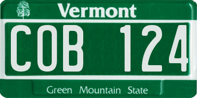 VT license plate COB124