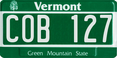 VT license plate COB127