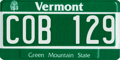 VT license plate COB129
