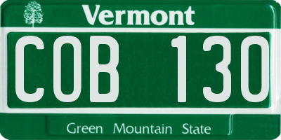 VT license plate COB130