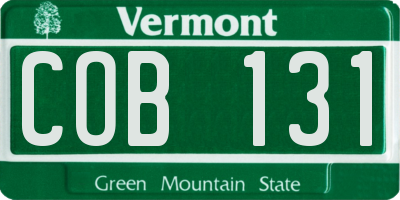 VT license plate COB131