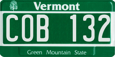 VT license plate COB132