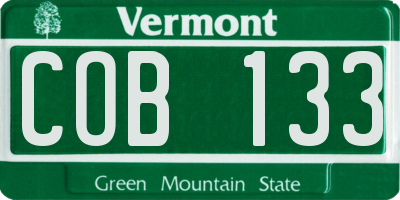 VT license plate COB133