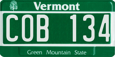 VT license plate COB134