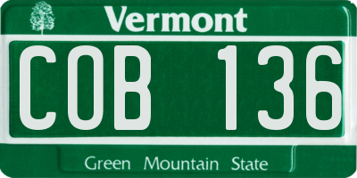 VT license plate COB136