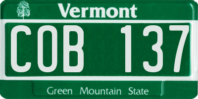 VT license plate COB137