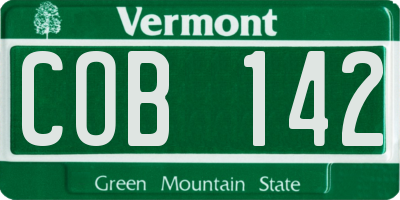 VT license plate COB142