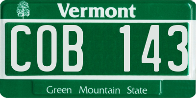VT license plate COB143
