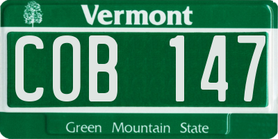 VT license plate COB147